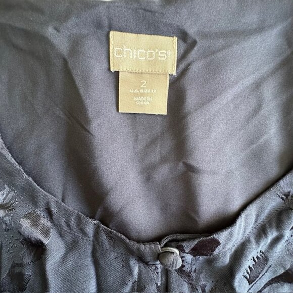 Chico’s Tie Waist Navy Blue Knee Length Pullover Dress Size Large - Picture 6 of 9